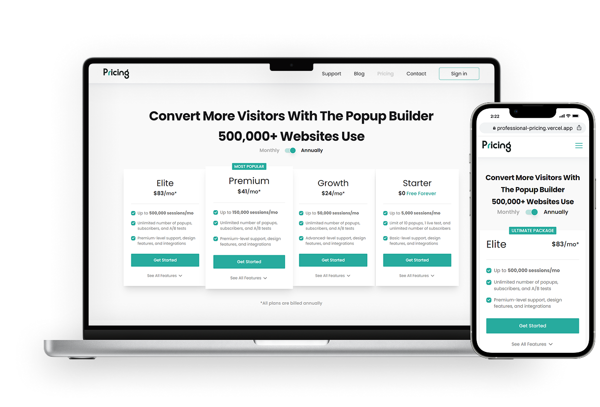 Pricing Page